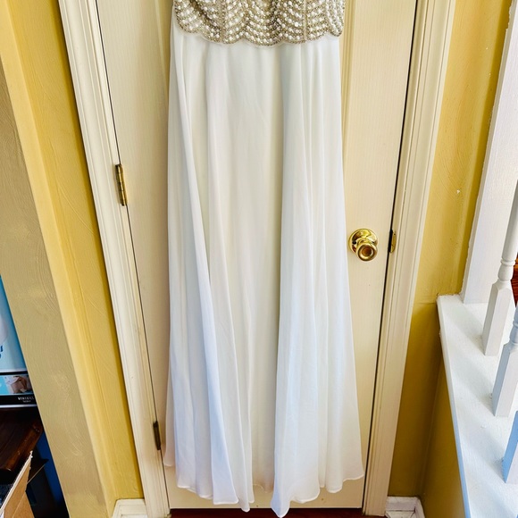 Speechless White Chiffon Strappy Beaded Dress - Picture 6 of 12